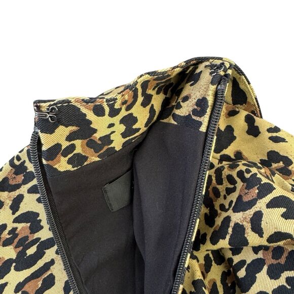 J. Crew Dress Womens SZ 6 V Neck Leopard Print Sheath Short Sleeve Stretch AK630 - Picture 7 of 11